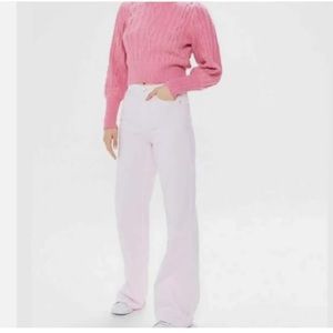 BDG Soft Pink Wide-Leg Puddle Jeans Size 26
